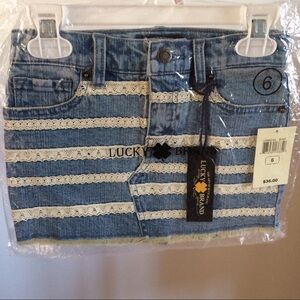 Lucky Brand Denim & Lace Skirt, NWT